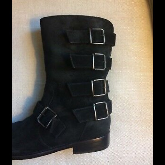 Giuseppe Zanotti Black Moto Boots Buckles Cobain - Picture 3 of 8
